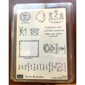 Stampin Up! 2001 "You Are My Sunshine" Rubber Stamp Set Unmounted New